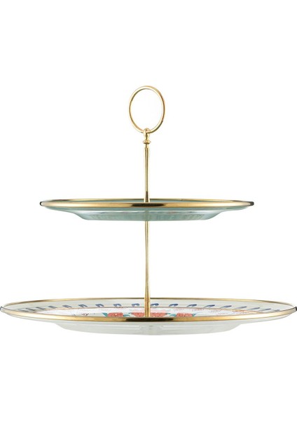 Yeşil Emaye Katlı Kurabiye Kutusu 21X29 Cm, Şık ve Kullanışlı Tasarım