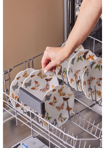 Beyaz Opal Cam Pasta Takımı, 6 Kişilik, 18 Cm, Şık ve Dayanıklı Tasarım