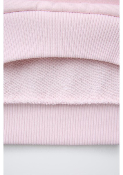 Kız Çocuk Pamuklu Pembe Fiyonk Desenli Sweatshirt ve Çiçek Desenli Tayt Takım fırsatları