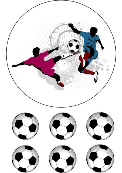 Yenilebilir Resmi Futbol Modeli 6- 8- 10 Kişilik Pastaya Uygun