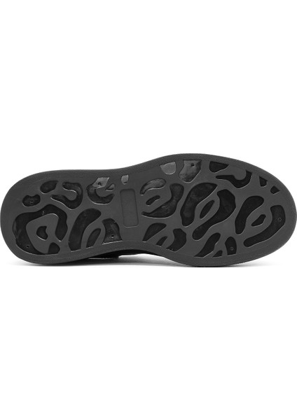 Erkek Siyah Bağcıklı Kalın Tabanlı Deri Sneaker 25WFD675318 fırsatları