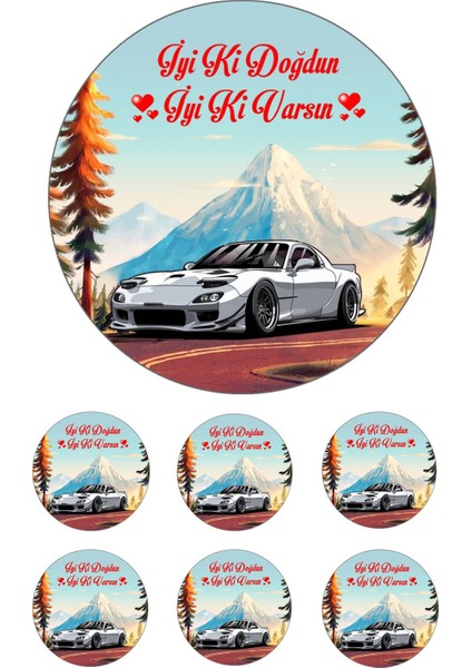 Yenilebilir Pasta Resmi Araba Modeli 6- 8- 10 Kişilik Pastaya Uygun
