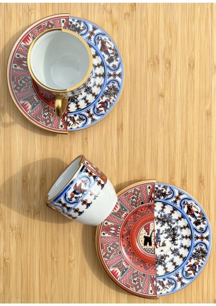 2 Kişilik Porselen Kahve Fincan Takımı, Beyaz, Şık ve Zarif Sunum Seti fiyatları