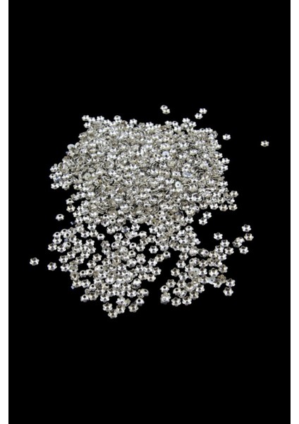 6 mm Papatya Desenli Gümüş Pirinç Metal (20 gr 205 Adet)