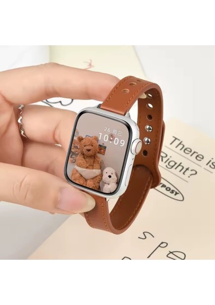Apple Watch Seri 42/44/45/46/49 mm Uyumlu Ince Zarif Ayarlanabilir Şık Hafifi Kordon