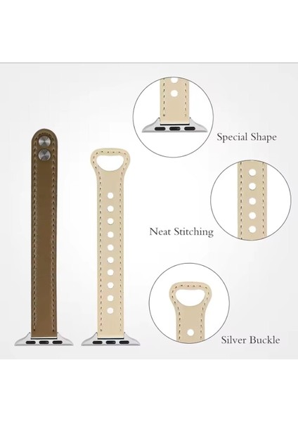Apple Watch Seri 42/44/45/46/49 mm Uyumlu Ince Zarif Ayarlanabilir Şık Hafifi Kordon fırsatları