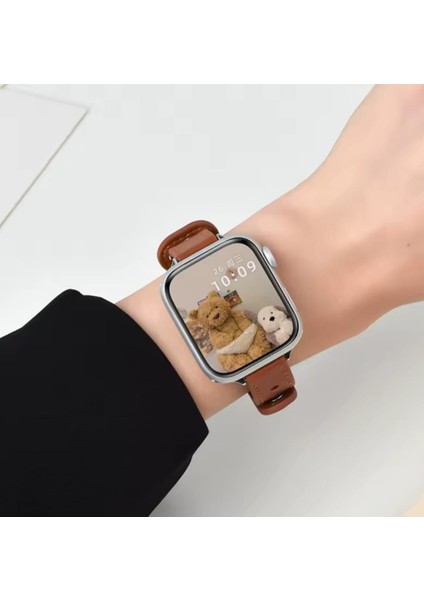 Apple Watch Seri 42/44/45/46/49 mm Uyumlu Ince Zarif Ayarlanabilir Şık Hafifi Kordon indirimleri