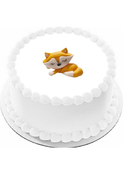 Şeker Hamurundan Pasta Tamamlayıcı Süs Tilki Modeli