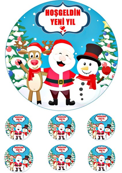 Yenilebilir Pasta Resmi Yılbaşı Pastası