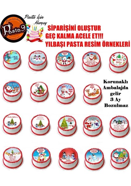 Yenilebilir Pasta Resmi Yılbaşı Pastası modelleri