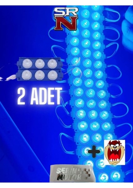 Cg Cup Depo - Çamurluk Yan Kapak Uyumlu 12V Mavi Parmak LED 2 Adet + Tzmanya Sticker Srn