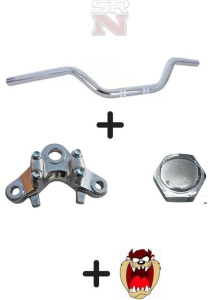 Cg Çita Kısa Direksiyon + Gidon Üst Tabla + Rot Somunu Seti+Hedye Tzmanya Sticker Srn