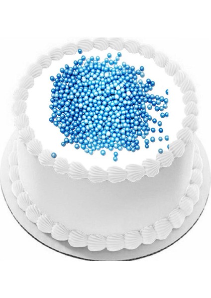 Yenilebilir Pasta Süslemesi Pirinç Patlağı Çikolatalı Açık Mavi Renk 40 gr Gelecek