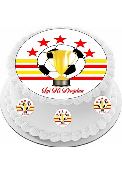 Yenilebilir Pasta Resmi Futbol Modeli Sarı Kırmızı Renkler Yeni Tasarım fiyatları