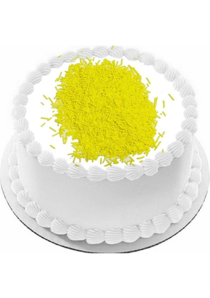 Yenilebilir Pasta Süslemesi Sarı Vermicelli 40 gr Gelecek