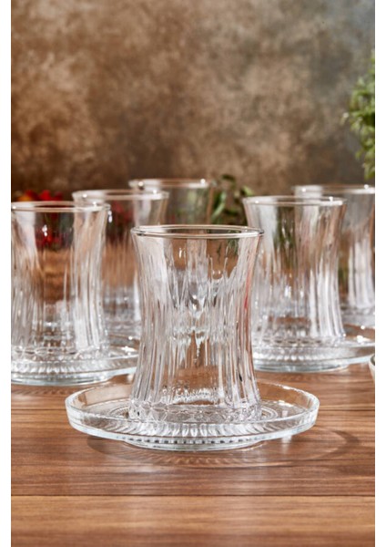 12 Parça Renkli Çay Takımı, Şık ve Zarif Tasarım