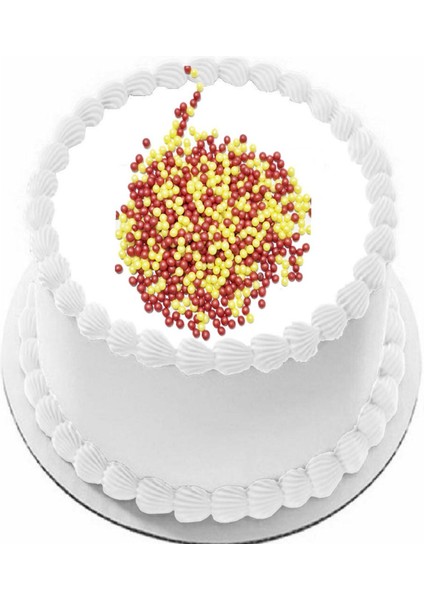 Yenilebilir Pasta Süslemesi Pirinç Patlağı Sarı Kırmızı Renk 40 gr Gelecek