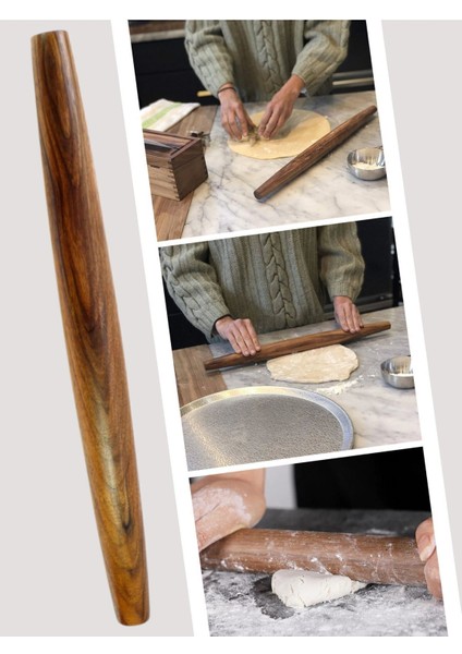 Ceviz Ağacı Hamur Açma Merdanesi, Tek Parça, Şık ve Dayanıklı Tasarım