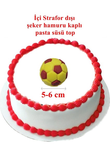 Şeker Hamurundan Futbol Topu Sarı Kırmızı Model 5- 6 cm Ebat Ekrandaki Ürün 1 Adet Gelecek