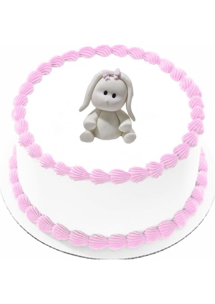 Şeker Hamurundan Pasta Tamamlayıcı Süs Tavşan Modeli