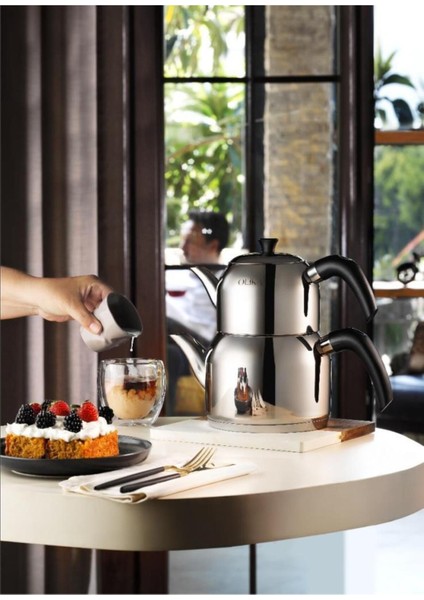 Gri 4 Parça Çaydanlık Seti, Şık ve Kullanışlı Ev Dekoru Ürünü