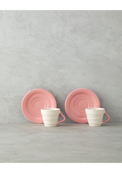 Pembe 2 Kişilik Seramik Kahve Fincan Takımı, 90 Ml, 4 Parça fiyatları