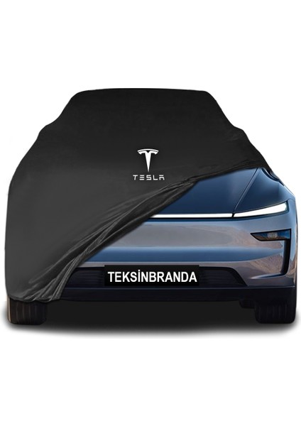 Tesla Model Y Juniper (2025 -) Araba Brandası Kırmızı Kumaş Penye Toz Geçirmez Oto Garaj Brandası