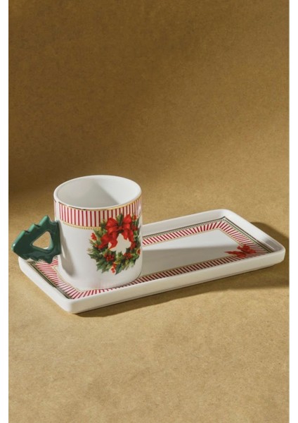 Yılbaşı Temalı 2 Kişilik Beyaz Kahve Fincanı 100 Ml, Şık ve Kullanışlı Tasarım fiyatları