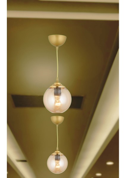 Eskitme Bal Glop Camlı Tekli Sarkıt, Düz Aşağı Bakan Lüks Avize