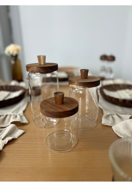 Şık Kapaklı Cam Kavanoz Seti, Çay, Kahve ve Şeker Saklama Için Mükemmel Seçim