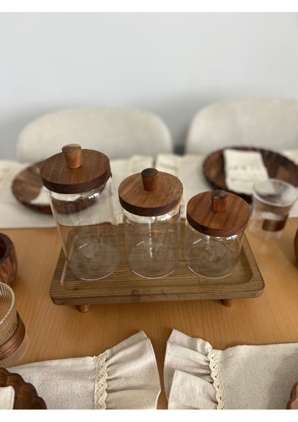 Şık Kapaklı Cam Kavanoz Seti, Çay, Kahve ve Şeker Saklama Için Mükemmel Seçim indirimleri