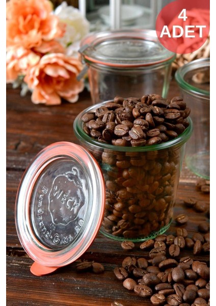 290 ml Çok Renkli Cam Saklama Kavanoz Seti - 4'lü