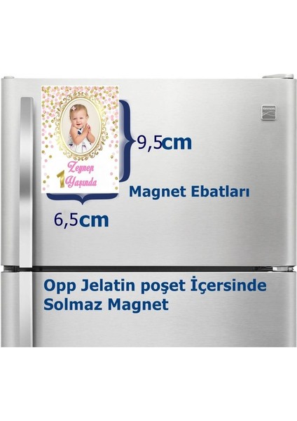 Bir Yaş Resimli Kız Çocuk Magnet Büyük Boy 6,5x9,5 cm 16 Adet Gelecek MG5428027741 fiyatları