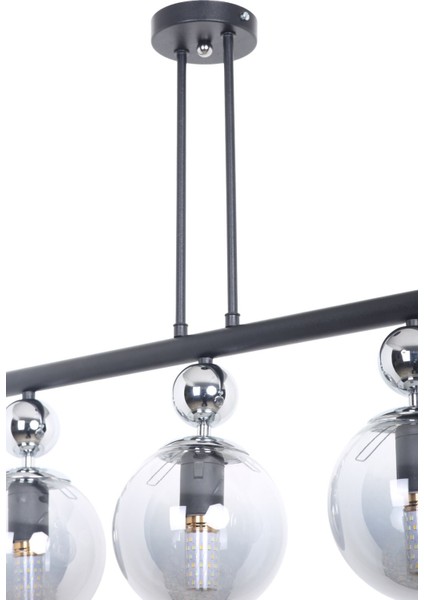 Şık Siyah Krom Füme Camlı Modern Avize, Zarif ve Estetik Aydınlatma Tercihi fırsatları