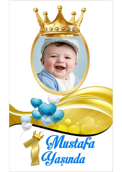 Bir Yaş Resimli Erkek Çocuk Magnet Büyük Boy 6,5x9,5 cm 16 Adet Gelecek MG5428027741