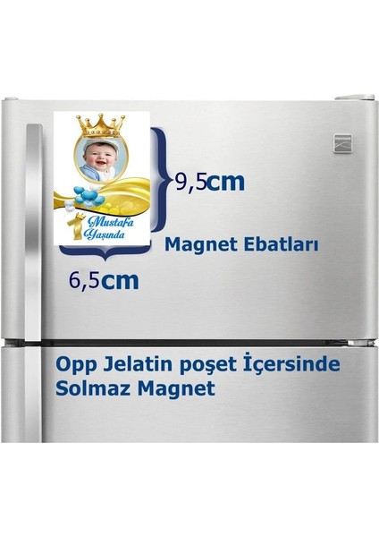 Bir Yaş Resimli Erkek Çocuk Magnet Büyük Boy 6,5x9,5 cm 16 Adet Gelecek MG5428027741 fiyatları