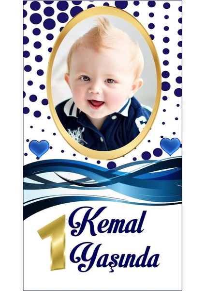 Bir Yaş Resimli Erkek Çocuk Magnet Büyük Boy 6,5x9,5 cm 16 Adet Gelecek MG5428027741
