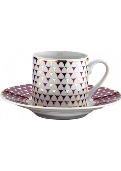 12 Parça Kahve Fincan Takımı, 6 Kişilik, Beyaz, Şık ve Zarif Tasarım