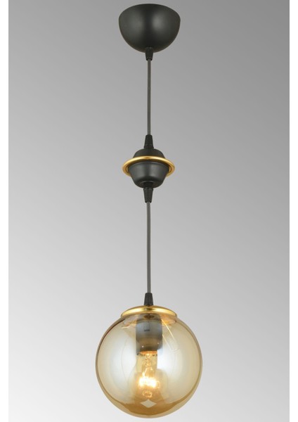 Şık Siyah Tekli Bal Glop Cam Avize, Modern ve Zarif Aydınlatma Parçası modelleri