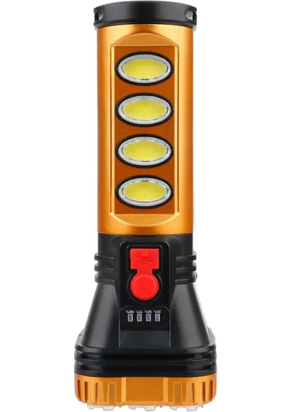 Güneş Enerjili Şarjlı 9+4 Ledli El Feneri 4 Watt LED Göstergeli Büyük Boy modelleri