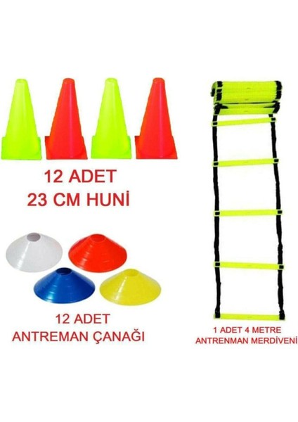 Turuncu Antrenman Seti: 4 Metre Merdiven, Huni ve Küçük Çanak ile Çok Amaçlı Kullanım