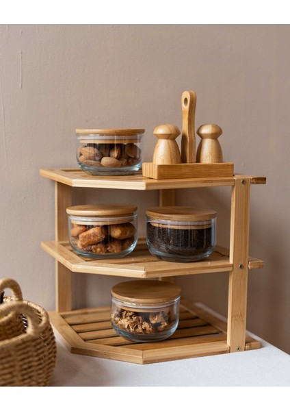 Bambu Standlı Mantar Tuzluk ve Biberlik Takımı, Şık ve Kullanışlı Mutfak Aksesuarı fırsatları