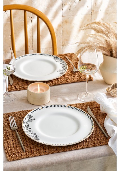 Beyaz 2'li 27 cm Seramik Servis Tabağı Seti