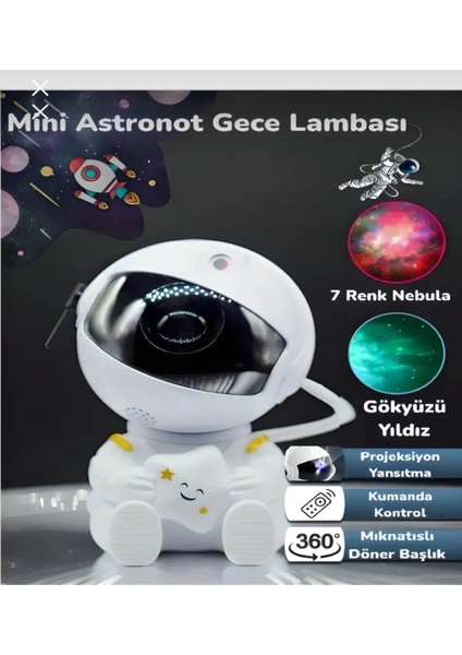 Yıldızlı Galaxy Astronot Gece Lambası Tavan Projeksiyon Dekorasyonu fırsatları