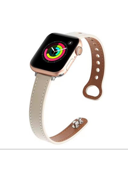 Apple Watch Seri 42/44/45/46/49 mm Uyumlu Ince Zarif Ayarlanabilir Şık Hafifi Kordon