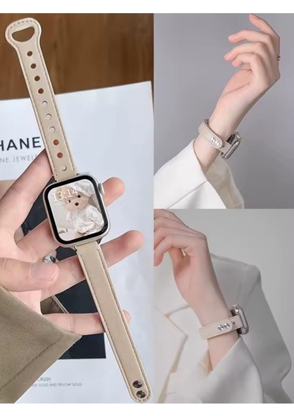 Apple Watch Seri 42/44/45/46/49 mm Uyumlu Ince Zarif Ayarlanabilir Şık Hafifi Kordon fırsatları