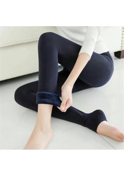 Kadın Siyah Zeymod Termal Peluş Tayt