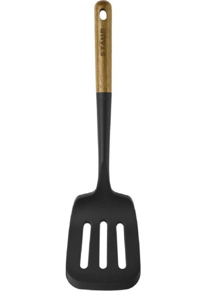 30 cm Silikon Spatula, Siyah, Dayanıklı ve Esnek Mutfak Gereci