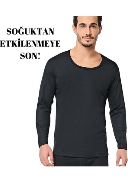 Erkek Siyah Termal Takım Içlik Alt Üst Uzun Kol