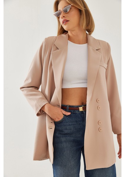Kadın Kruvaze Blazer Ceket Mbms